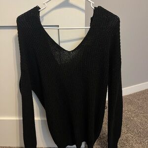 Black V-Neck Women's Sweater